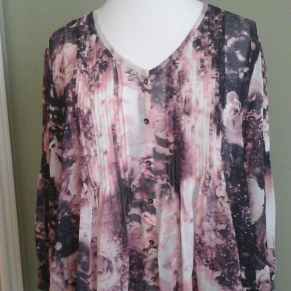 Together Chiffon Floral Blouse, 18 - Picture 1 of 9